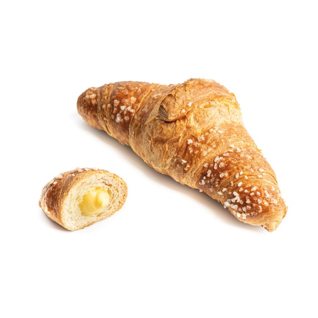 Cruasán horneado recto de crema pastelera