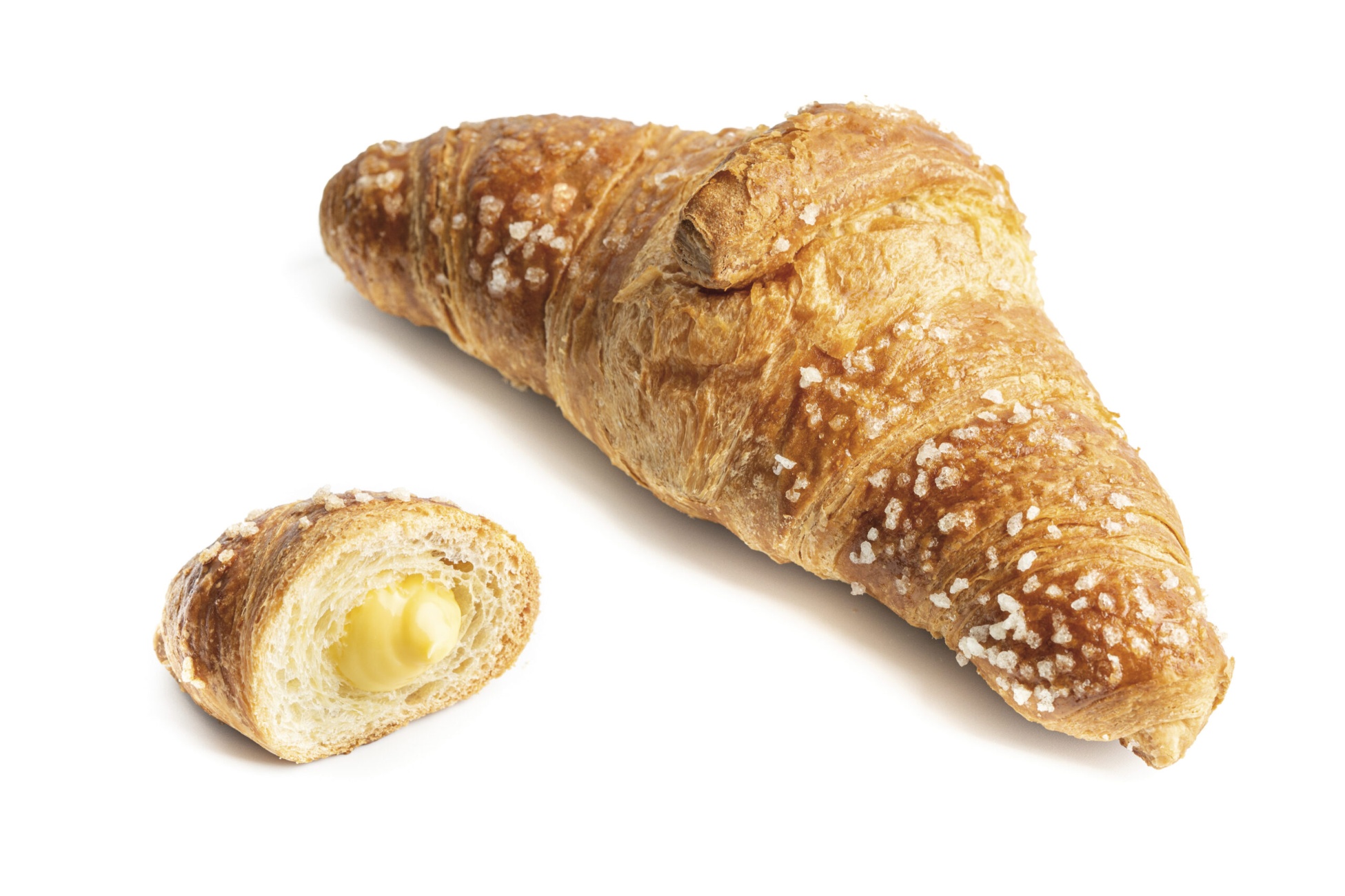 Cruasán horneado recto de crema pastelera