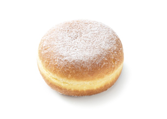 Krapfen sin relleno espolvoreado de azúcar